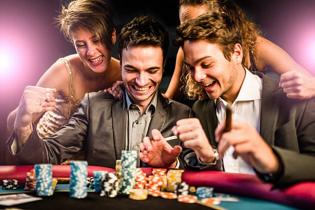 Baccarat table layout with tie, banker, and player betting areas highlighted